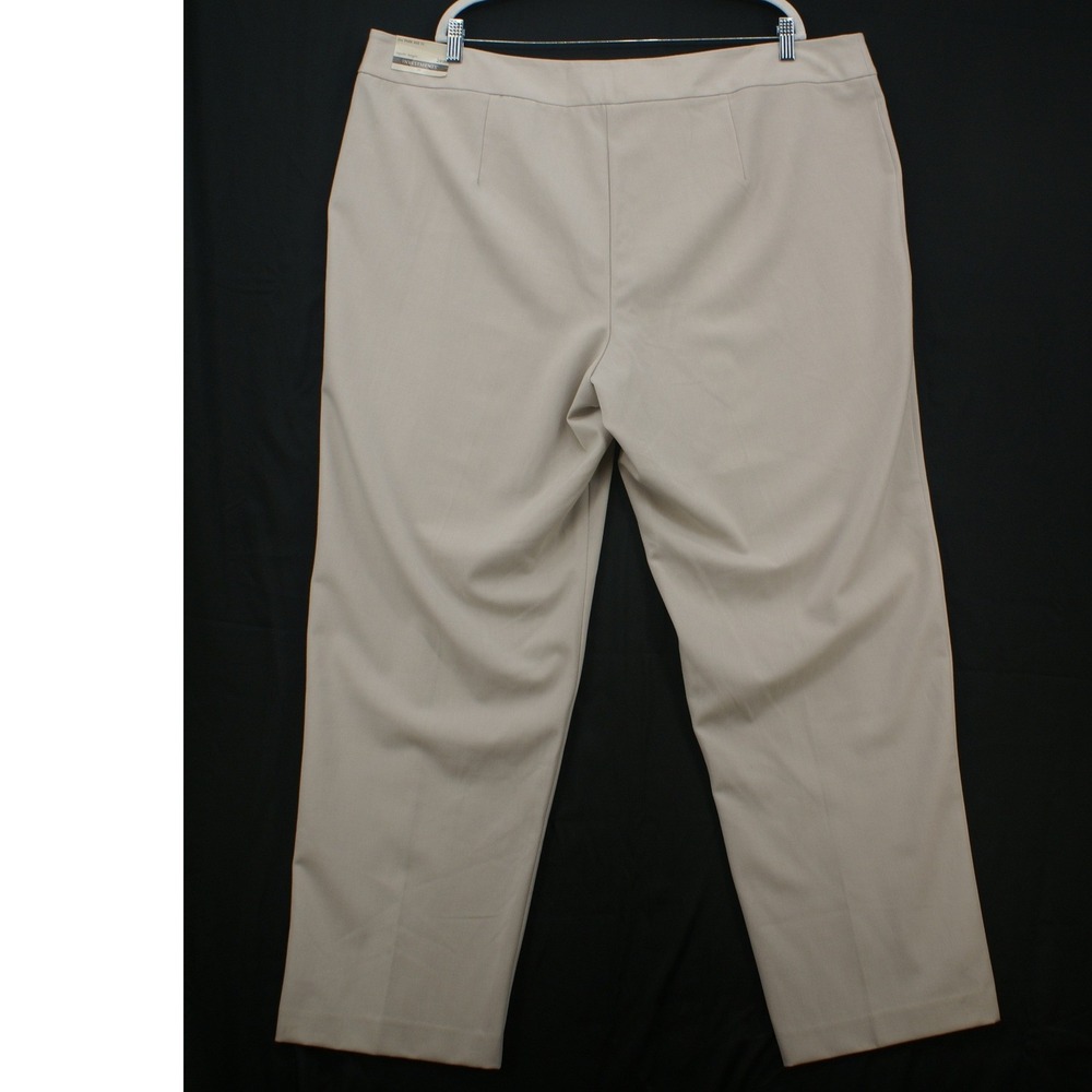 NWT Investments Park Ave Fit Straight Leg Pants 24W Beige Depop title